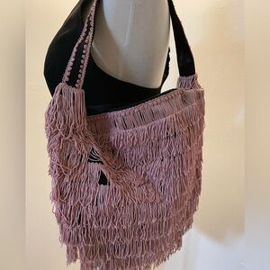 Lottie Dottie Pink Fringe Bag